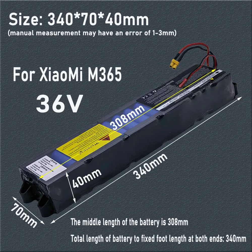 Large Capacity 7800mAh 36V Lithium Battery For Xiaomi M365 Electric Scooter BMS Anti-overcharge Safe Battery Pack