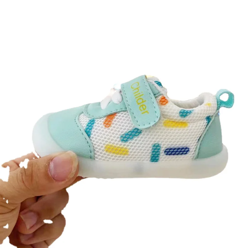 Jongens/Meisjes Baby Wandelschoenen 2023 Lente/Herfst Nieuwe 0-2 Jaar Oude Schoenen Zachte Zool Mesh Ademende Babyschoen Naakt Schoen Bebê أحذية