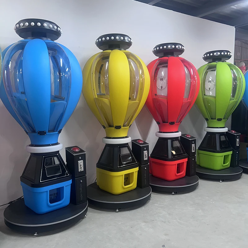 Commercial Hot Air Balloon Plastic Luminous 100mm Capsule Vending Machine Gift Egg Dispenser Gachapon Machine English 1 Year