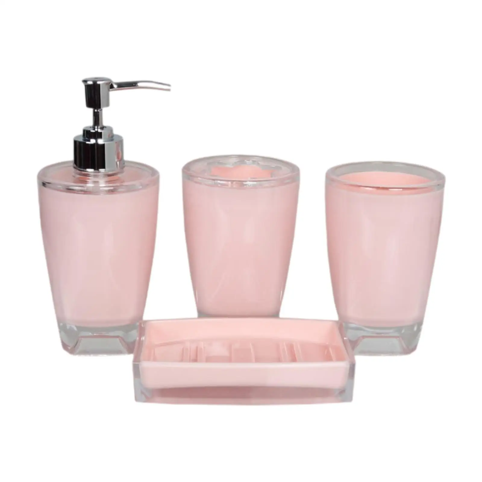 4 Pieces Soap Dispenser Toothbrush Holder for Hotel Bathroom Decor Vanity
