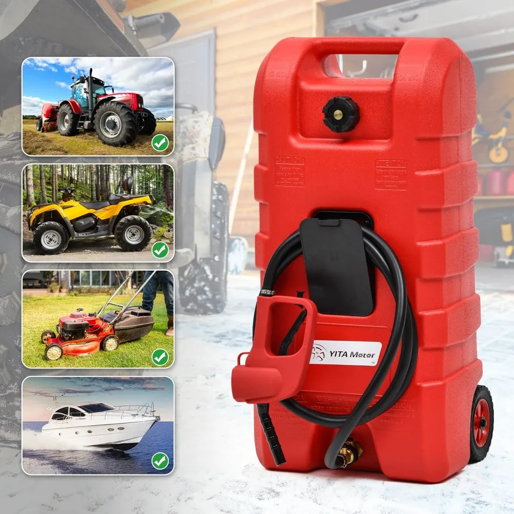 Fuel Caddy 15 Gallon, Fuel Transfer Tank, Portable Gasoline Diesel Fuel Tank with Manual Transfer Nozzle