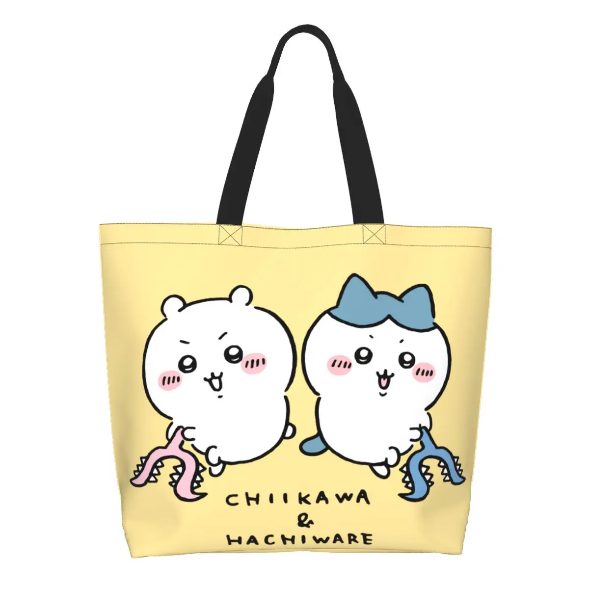 Custom Cute Cute Cartoon Chiikawa Anime Shopping Tote Bags Recycling Popular Manga Grocery Canvas Shopper Shoulder Bag Handbags