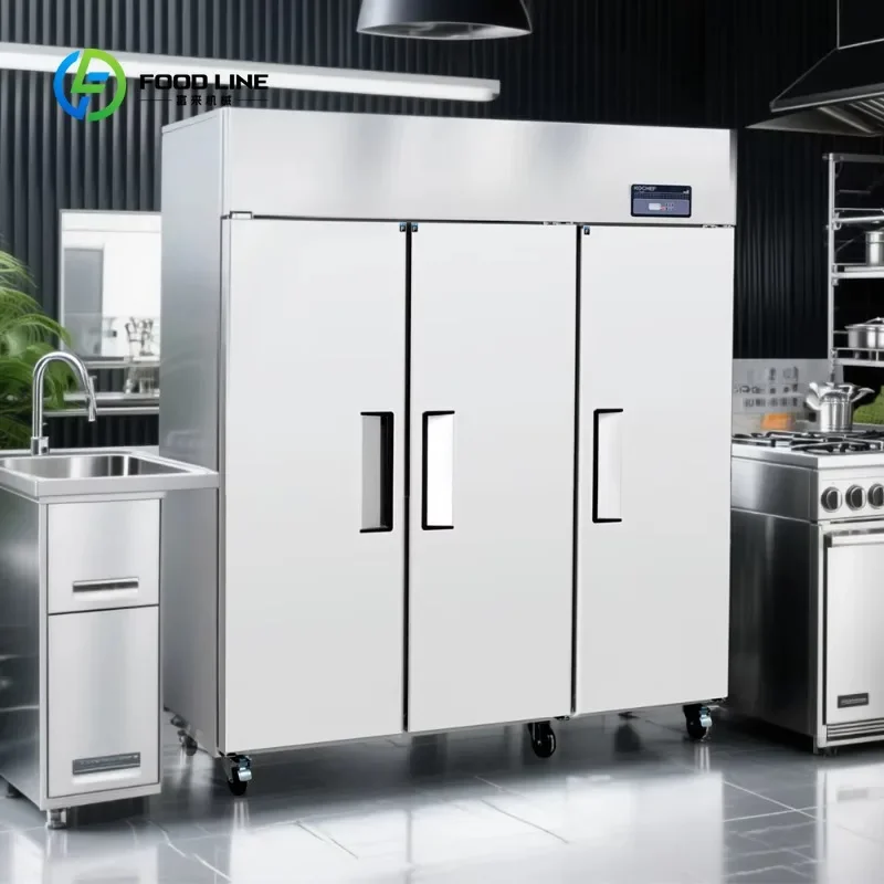 Three-door fresh-keeping/freezing in commercial kitchens Commercial freezers Commercial refrigerators Customized