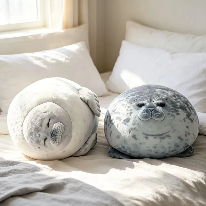 2026 Angry Happy Blob Seal Pillow Chubby 3D Novelty Sea Lion Plush Stuffed Toy Baby Sleeping Throw Pillow Gifts for  Girls