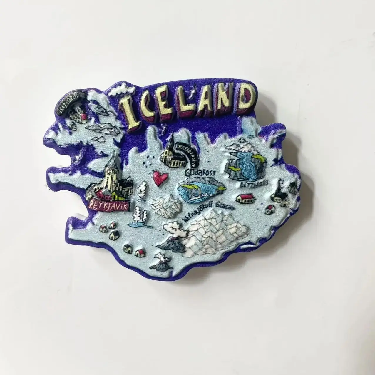 Iceland Map Refrigerator Sticker Travel Souvenir Gift Gift Home Decor