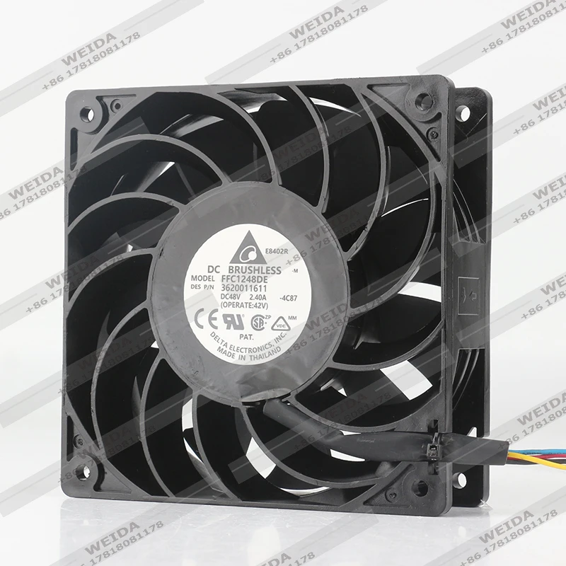 

Вентилятор охлаждения Delta DC 48V 2.40A с высоким объемом воздушного потока, 12038, с двойным шарикоподшипником, 120x120x38 мм, 4-проводной, PWM, FFC1248DE, 4000 об/мин, 12 см