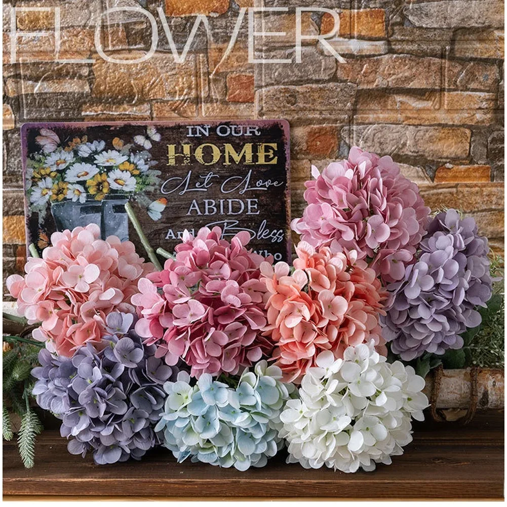 

Simulated Hydrangea Plant Bonsai Wedding Bouquet Decoration Home Rose Fake Floral Decor Flower Arrangement Ornaments Crafts