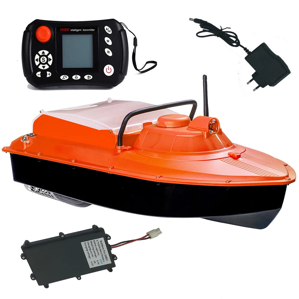 JABO2AG-20A Orange GPS Auto Navigation Bait Boat, 2.4G Store, 16 Feeding Points Display in 11 Languages, US Warehouse