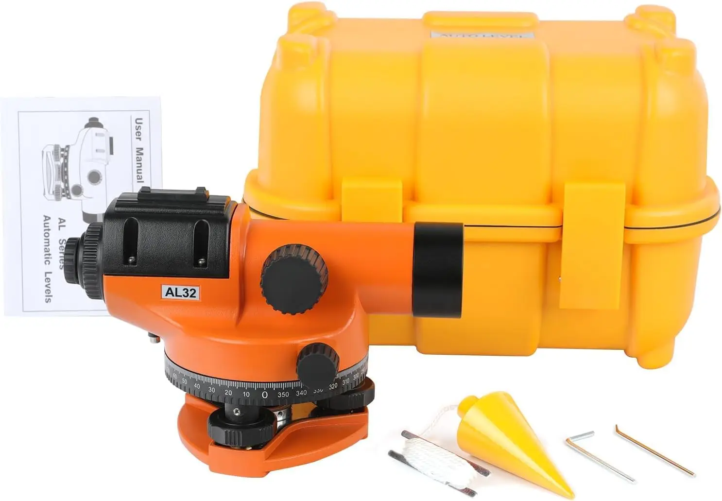 Automatic Optical Level 32X with Self-Leveling Magnetic Dampened Compensator and Transport Lock, Height/Distance/Angle Measuring