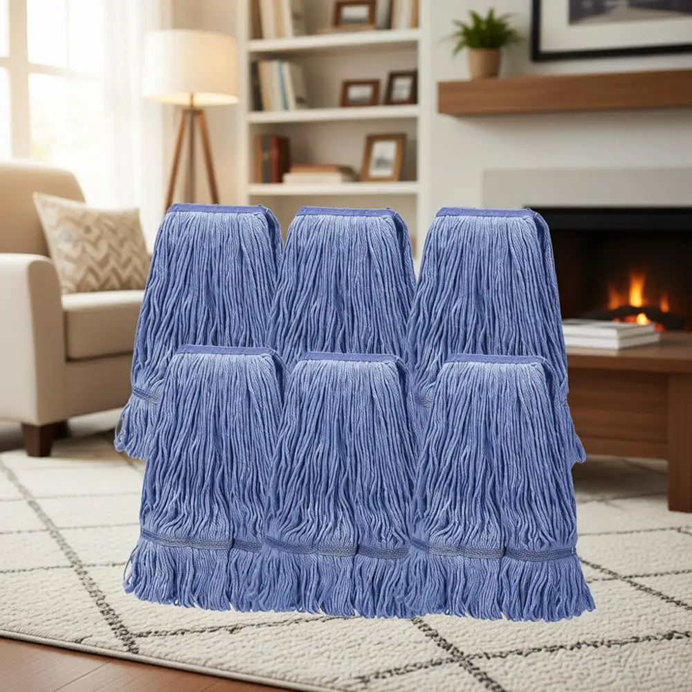 

Сменные насадки для швабр из прочного синего хлопка с петлевым креплением для коммерческого использования