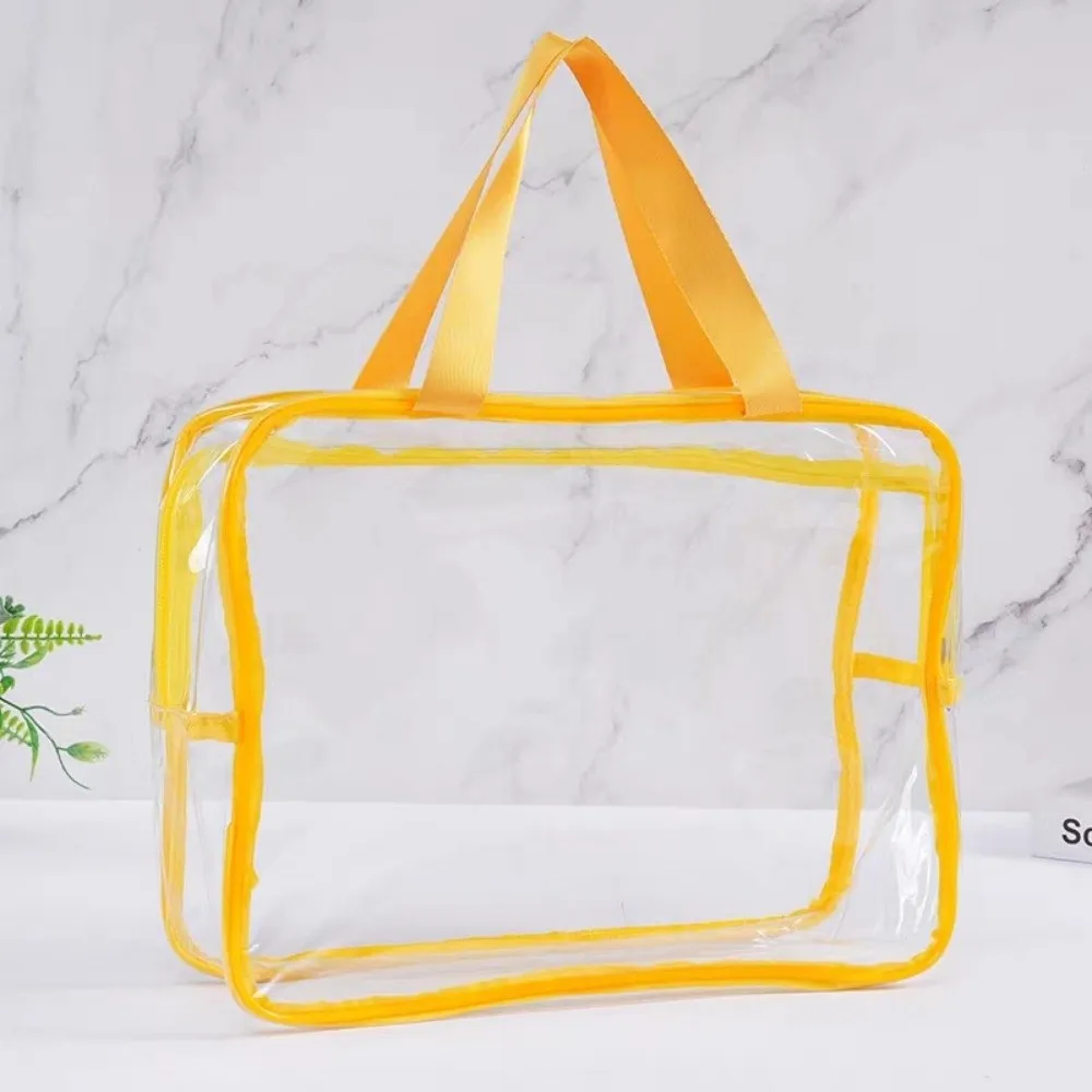 Transparent Travel Toiletry Bag Large Capacity Waterproof Storage Organizing Bag Thickened PVC Zipper Clear Handbag