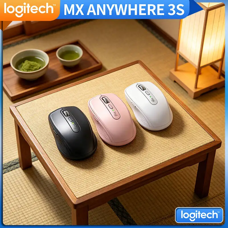 Logitech MX Anywhere 3S Travel Mouse - 8K DPI Glass Tracking, MagSpeed Scroll, Quiet Clicks, USB-C Quick Charge