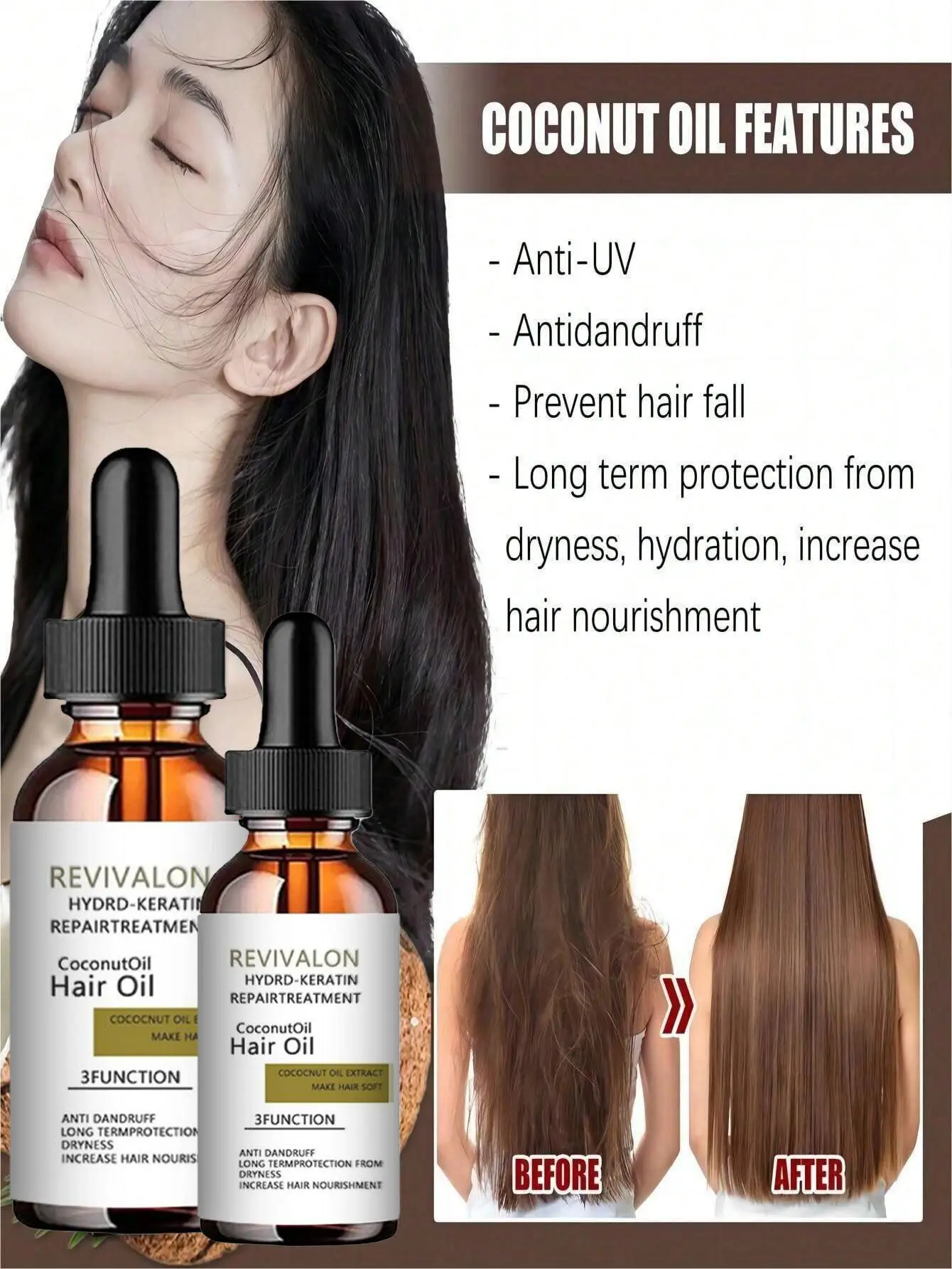 Hair Care Moroccan Pure Argan Oil Hair Essential Oil for Dry Hair Types Multi-functional Argan Hair Care Products for Woman