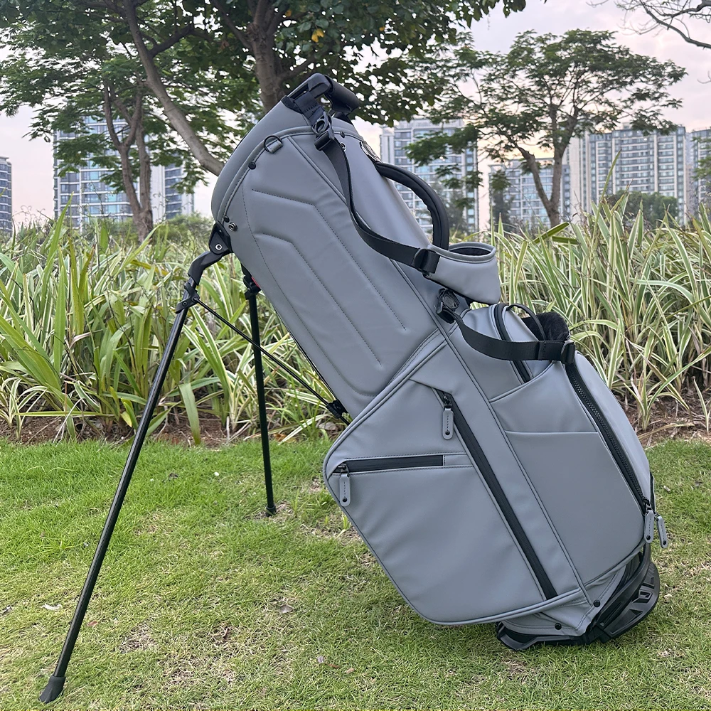 Golf OEM Custom Logo 6 14 Way Lightweight Foldable Portable Golf Stand Bag for Men Waterproof PU Leather