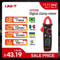 UNI-T Clamp Meter Digital UT210E UT210D AC Current Mini Clamp Multimeter True RMS Pliers Ammeter UT210C Auto Range