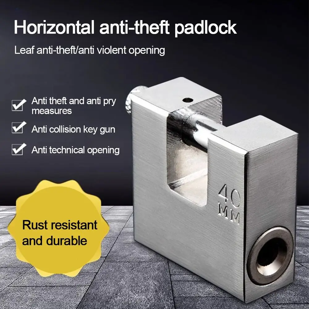 Useful Stainless Steel Heavy Duty Padlocks Anti-cut With Keys Long Shackle Security Anti-pry Lockpick Set