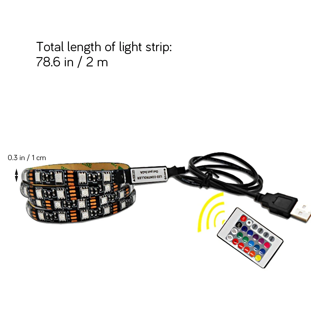 

2M 6 Colors 4 Modes Rgb Led Strip Light 120 Leds Dc 5V Usb Waterproof Smd 5050 Flexible Tape Rope Light For Kitchen Bedroom