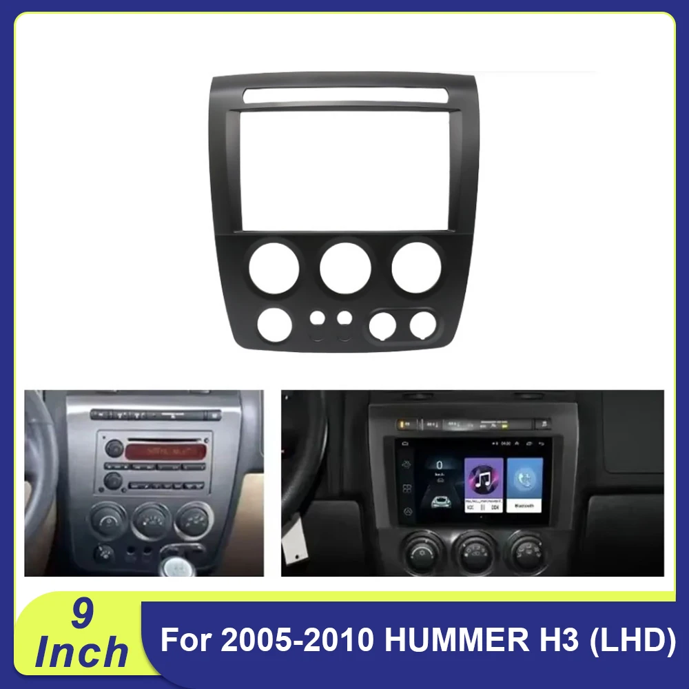 

Для HUMMER H3 (2005-2010, левый руль) — 9-дюймовая 2DIN рамка для автомагнитолы, установочный комплект для CD/DVD/радио, панель приборной панели