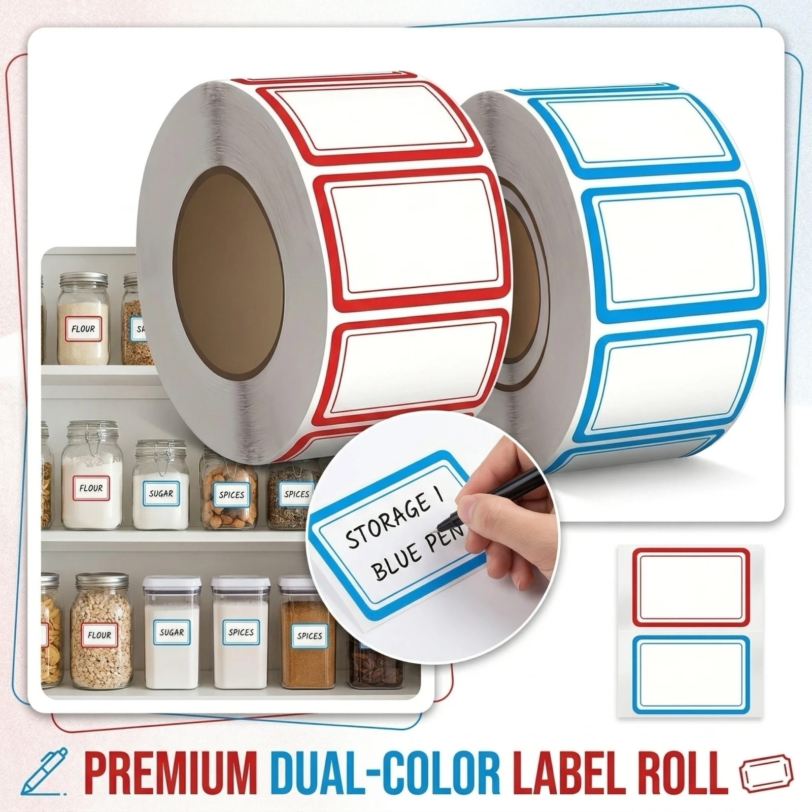 500pcs Handwritten Label Stickers Self-Adhesive Writable Category Label Suitable For Marking Documents Bottles And Jars