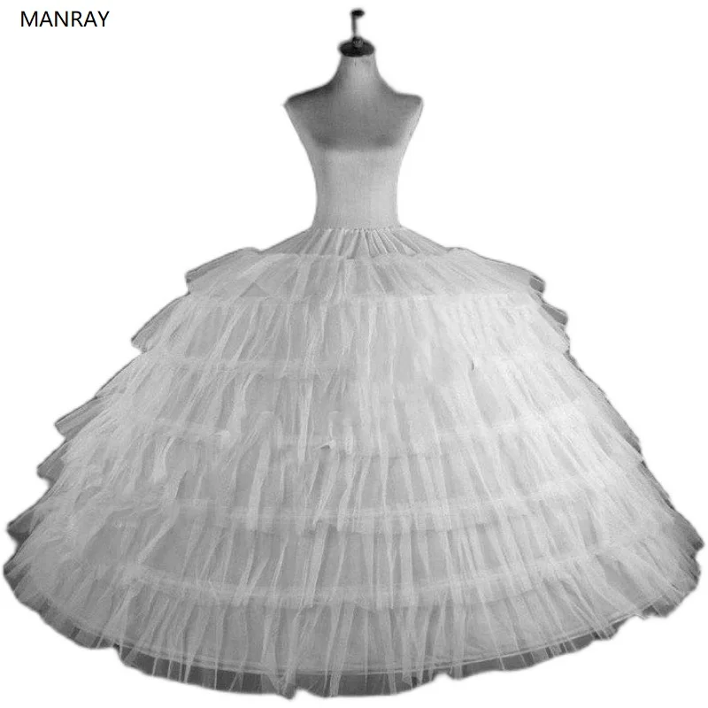 MANRAY White Skirt Support 6 Hoops Petticoats Bride for Wedding Dress Woman Big Ruffle Gown Underskirt Fluffy Tulle Adjustable