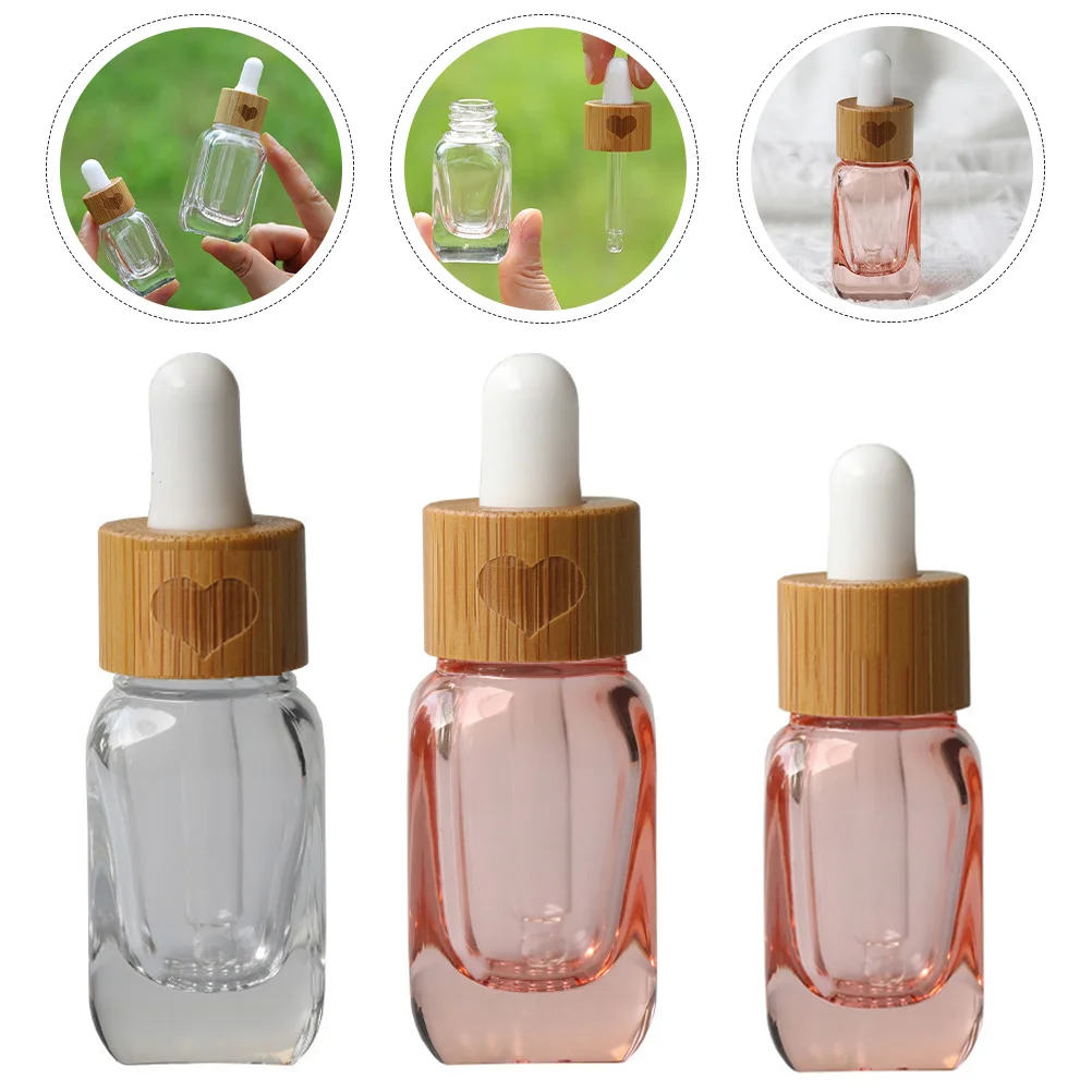 3 PCS Dropper Bottle Travel Bottles Essential Oil Cases Perfume Sample Glass Lotion Refillable