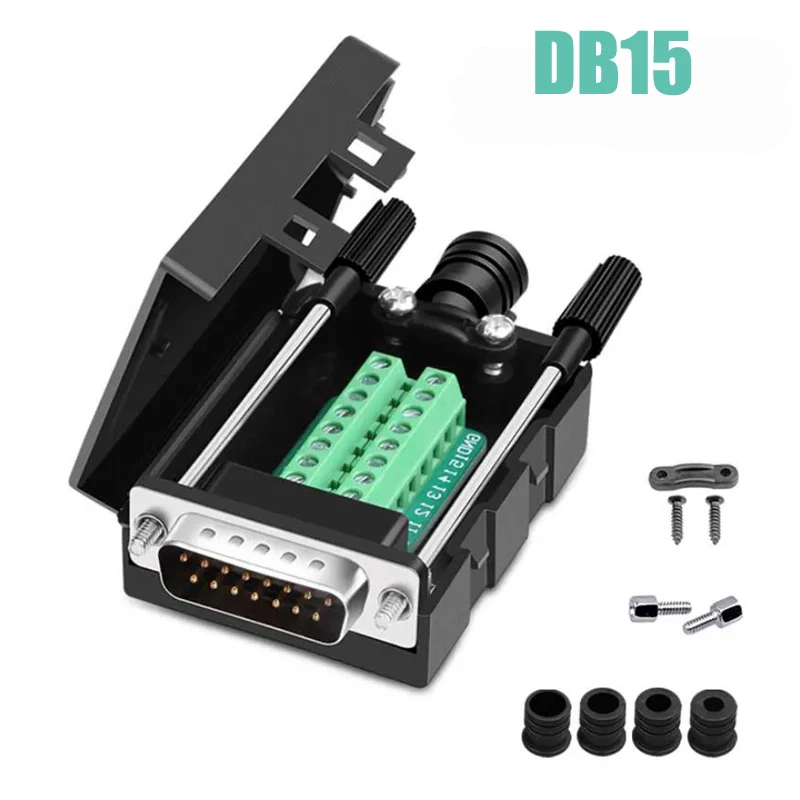 DB15 Breakout Connector D-SUB 15 Pin Male Female Board Terminal Adapter Board Module 15 pin Connector Plug with Case Sub Board