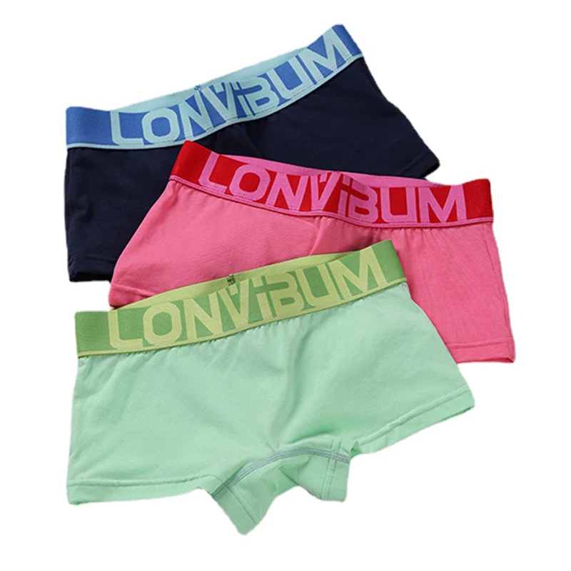 HaleyChan Women\'s Cotton Boxer Briefs Trans Lesbian Tomboy LGBT Colorful Underwear Letter Printed Belt Sports Briefs Panties-1Pc