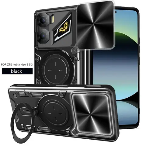 For ZTE Nubia Neo 2 3 Case Shockproof PC+TPU Slide Camera Lens Protection Ring Back Holder Cover for Nubia Neo3