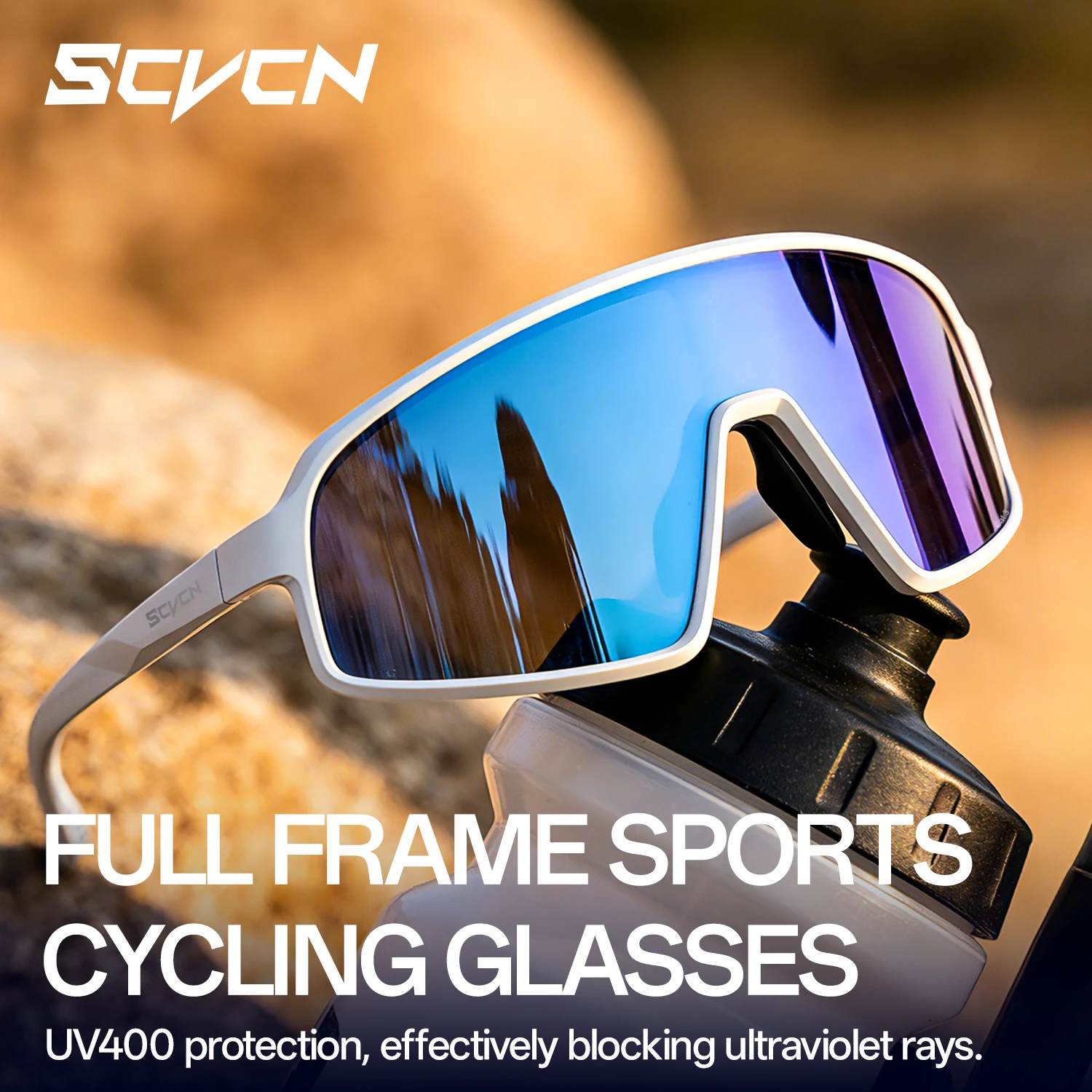 SCVCN Men's Cycling Sunglasses Photochromic Sports Glasses UV400 Hiking Eyewear MTB Bike Bicycle Glasses Outdoor Goggles Women