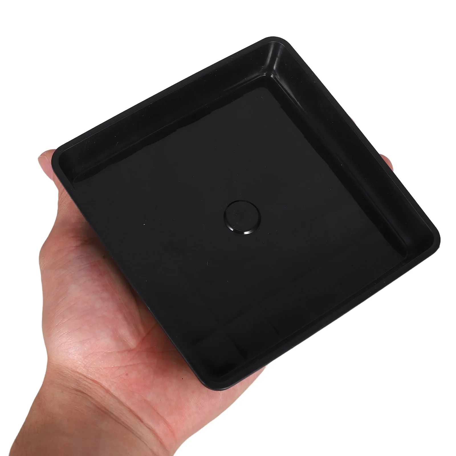

12pcs Black Square Flower Pot Trays Saucers Bottom Mats for Plants Drip Pads Gardening Water Trays Bonsai Plates Holders