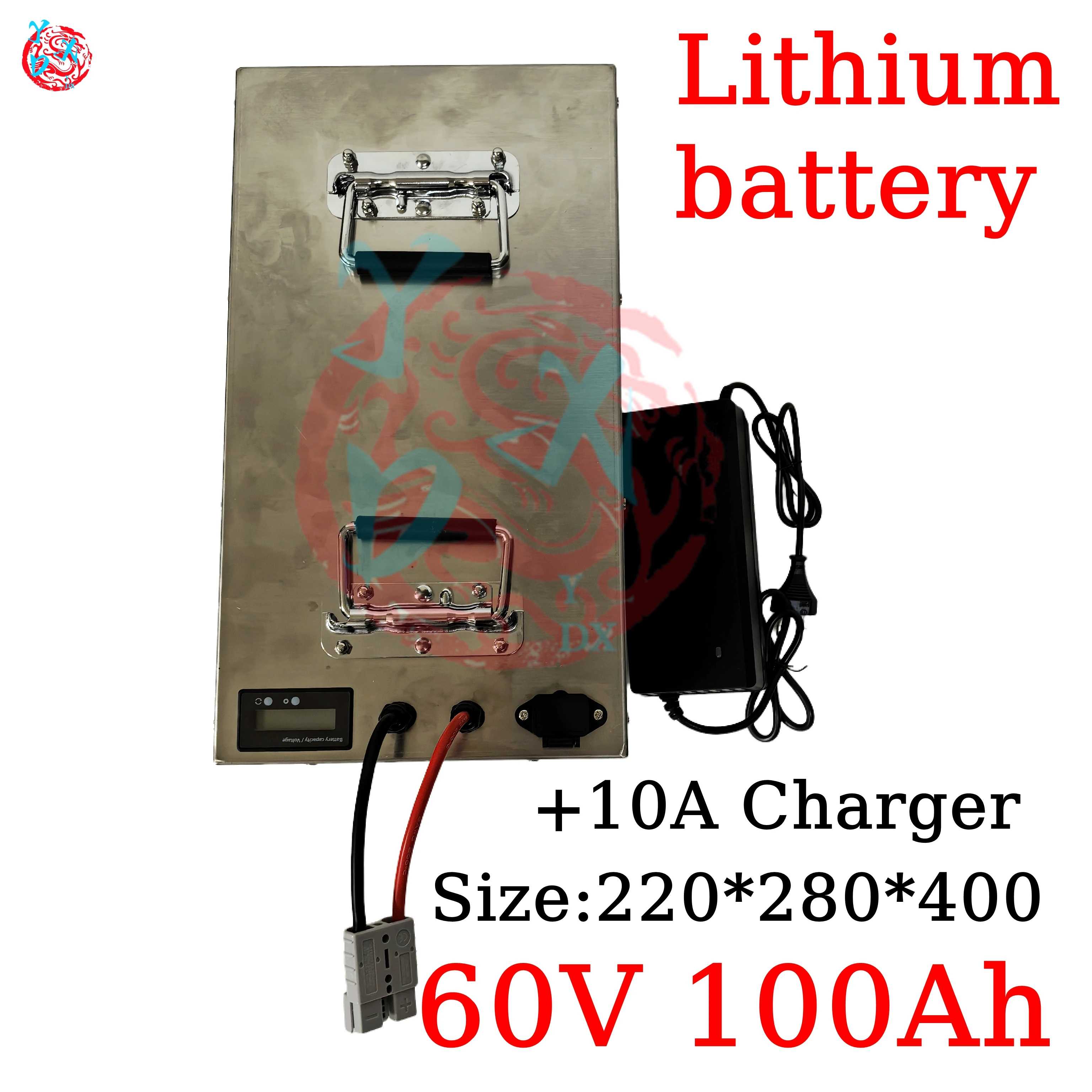 Metal case 60v 100Ah Lithium battery li-ion High power 5000w for RV boat motor solar wind energy UPS + 10A charger Not lead acid