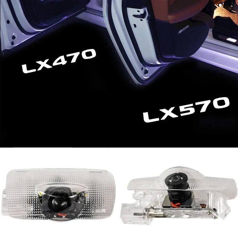 2Pcs LED Car Door Welcome Lights Logo Ghost Shadow Projector Lamp for LX LX470 LX570 Courtesy Lamp Laser Light Accessories