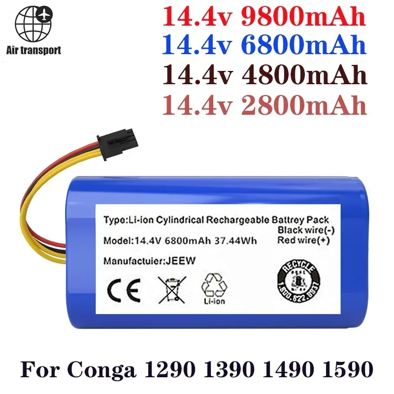 

Batterie Lithium-ion 2022 v 14.4 mAh pour Cecotec Conga, remplacement pour Robot aspirateur 6800 1290 1390 1490, nouveauté 1590