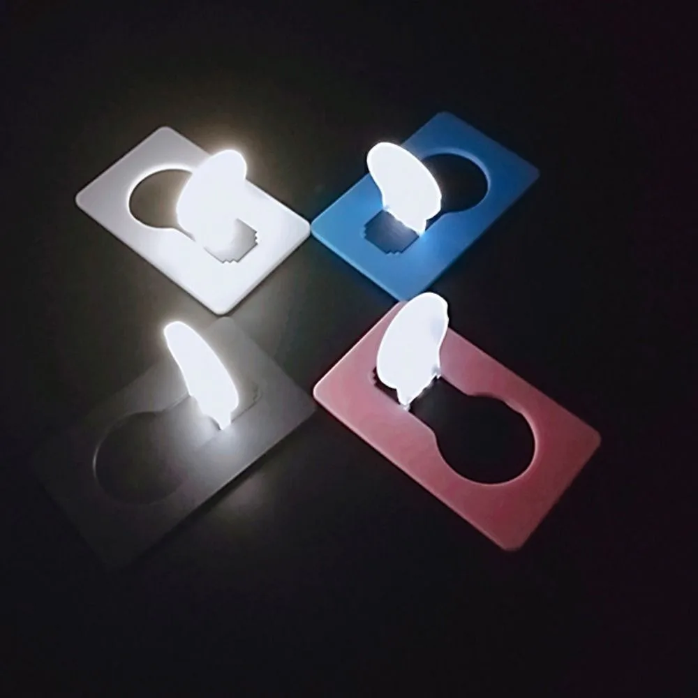 

4 Pcs Energy Saving Folding LED Card Light Easy to Carry Lighting Function Pocket Card Lamp Lightweight Mini Portable Night Home