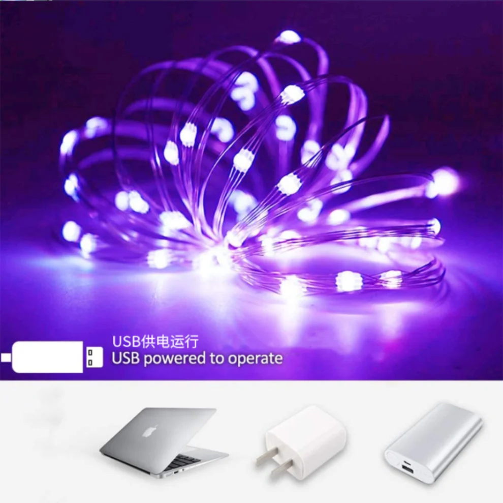 1/10/20m usb led luzes da corda cobre prata fio guirlanda luz à prova dwaterproof água luzes de fadas para decoração festa de casamento natal