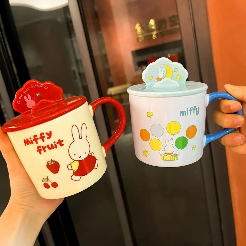 

Miffy Mug Kawaii Miffy Rabbit Cartoon Phone Stand Ceramic Water Cup Ins Style Cute Girl Home Use Couple's Cup Children's Gift