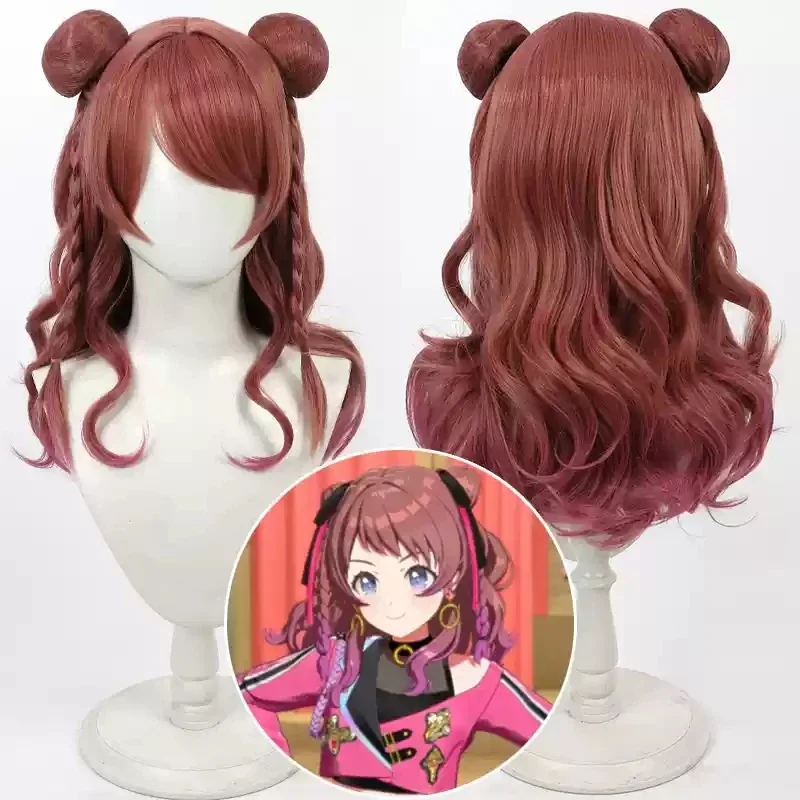 نوع جديد Gakuen iDOLM @ STER القتال طريقي Hanami ساكي شعر مستعار تأثيري طويل مقاومة للحرارة الشعر الاصطناعية حفلة الهالوين