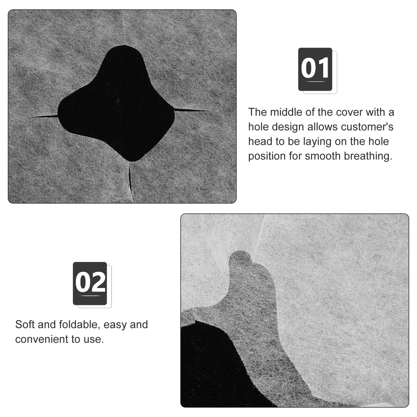 

Silicone Face Hole Pillow Cover 29X28Cm Disposable Non-Woven Fabric Massage Mat For Spa Salon Bed Isolation Shield