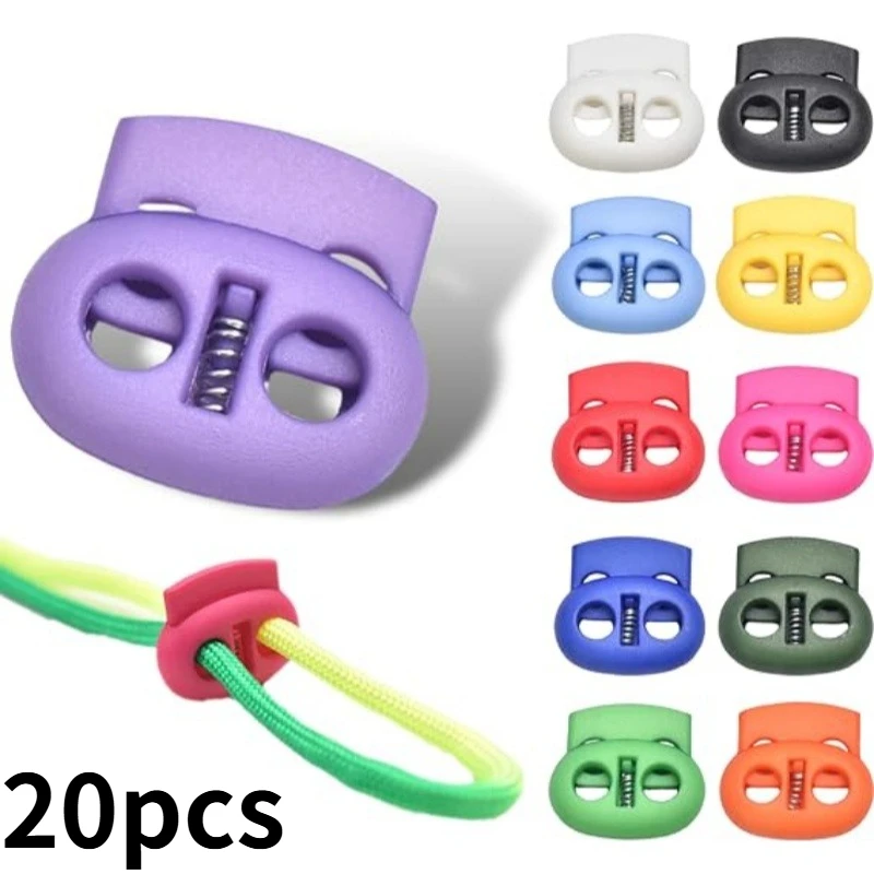 Cord Lock Stopper Toggle Clip Retainer Elastic band regulator buckle Double-hole spring buckle Lanyard Paracord Rope Accessories