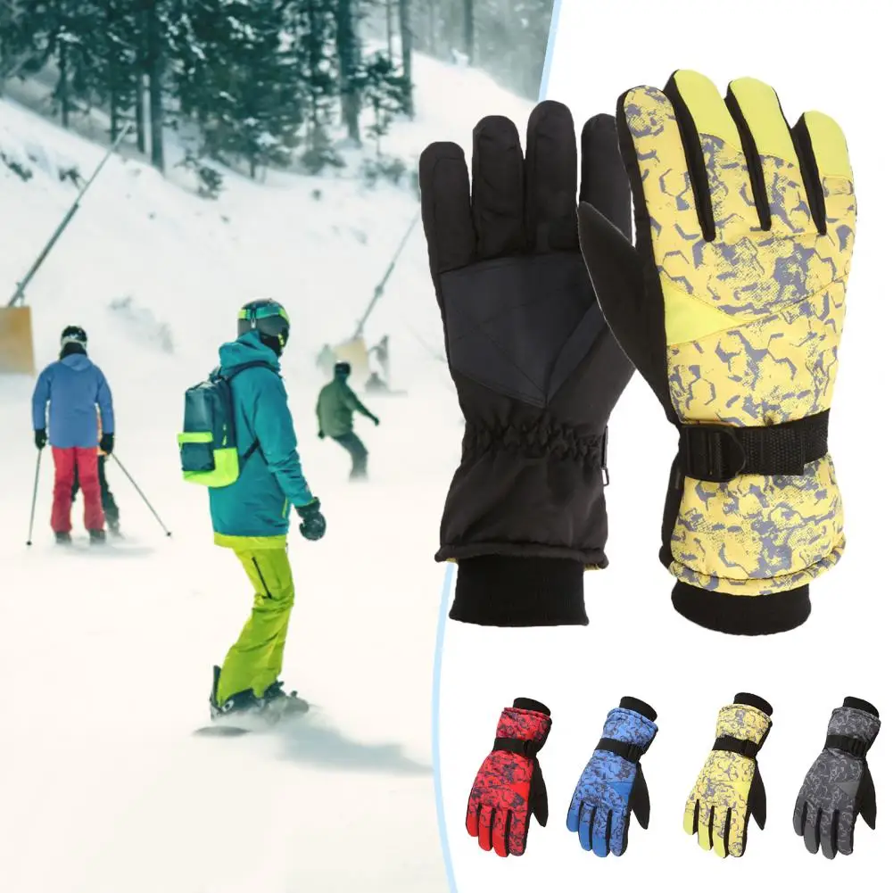 Winter Gloves 1 Pair Helpful Water Proof Extended Wrist Opening  Full Finger Outdoor Snowboard Gloves for Outdoor