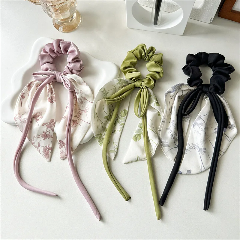 

1 Pcs Women's Hair Scrunchies Butterfly Bow Elegant Headbands Long Ribbon New Chinese Style Sweet Gentle Hair Accessories Girl
