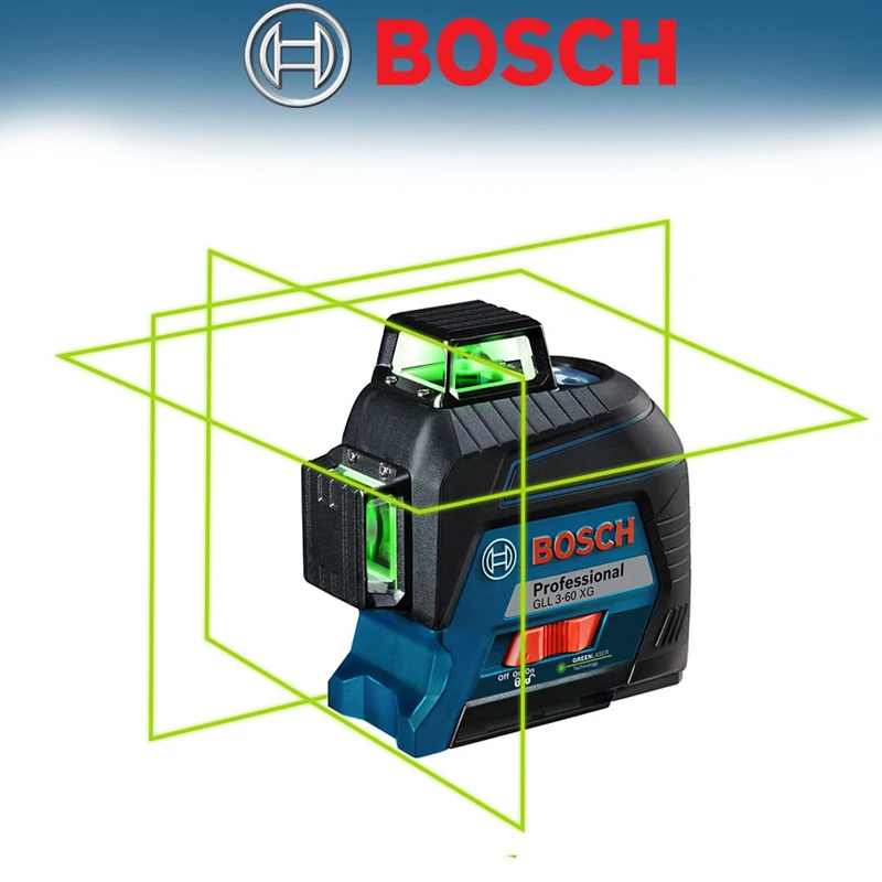 Bosch GLL3-60XG Laser Level 12 Lines Green Vertical And Horizontal Measuring Tool Projection Marking Line Indoor Outdoor Level