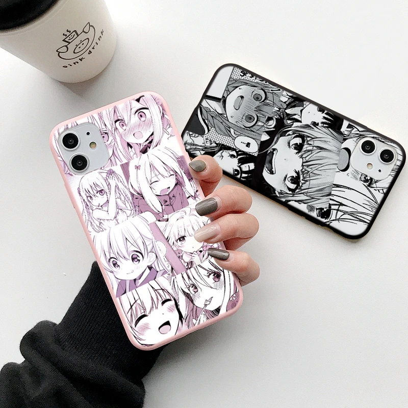 Funda bonita Kawaii japonesa Harajuku para iPhone SE 2020 10 X XR XS MAX 13 12 Mini 11 Pro Max 8 7 6 6S Plus, funda de silicona mate