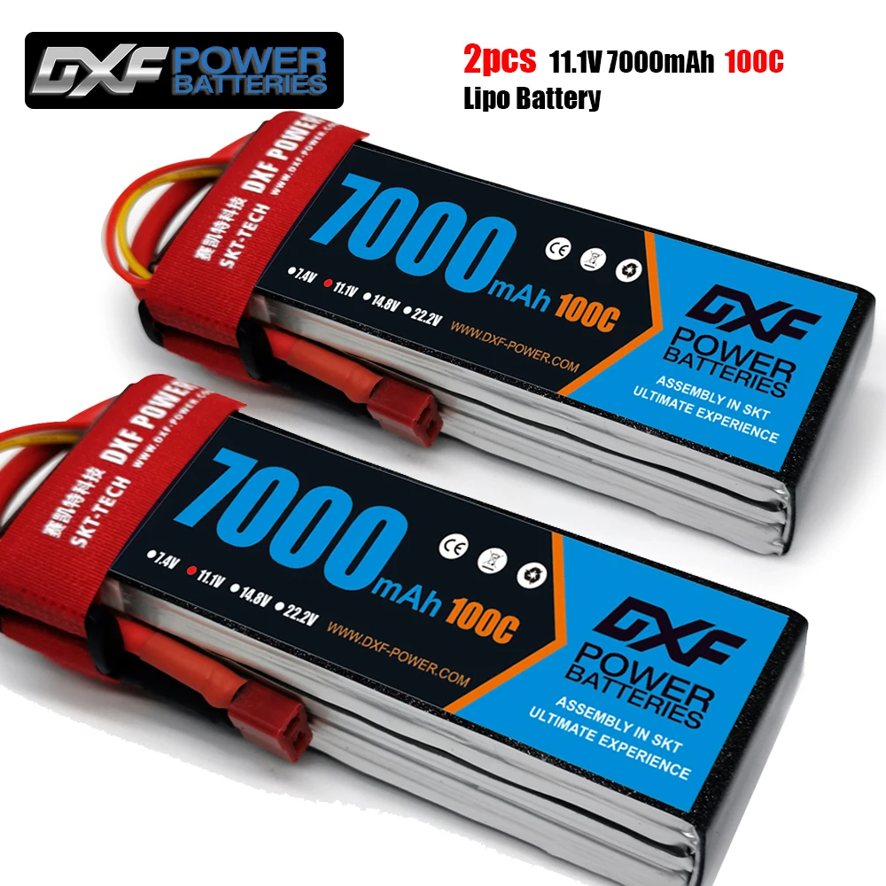 2PCS DXF 7.4V 11.1V 15.2V 14.8V 22.2V 2S 3S 4S 6S 5200Mah 6300Mah 6500mAh 6200mAh 6750mAh 8000mAh 7000mAh Lipo Batteries for car