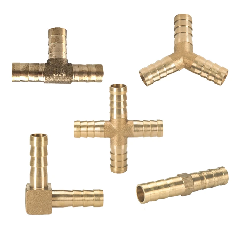 Brass Barb Pipe Fitting 2 3 4 Way Connector for 4mm 6mm 8mm 10mm 12mm 14mm 16mm 19mm Hose Copper Pagoda Water Tube Fittings