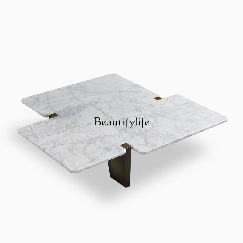 

Italian modern simple irregular square natural marble coffee table