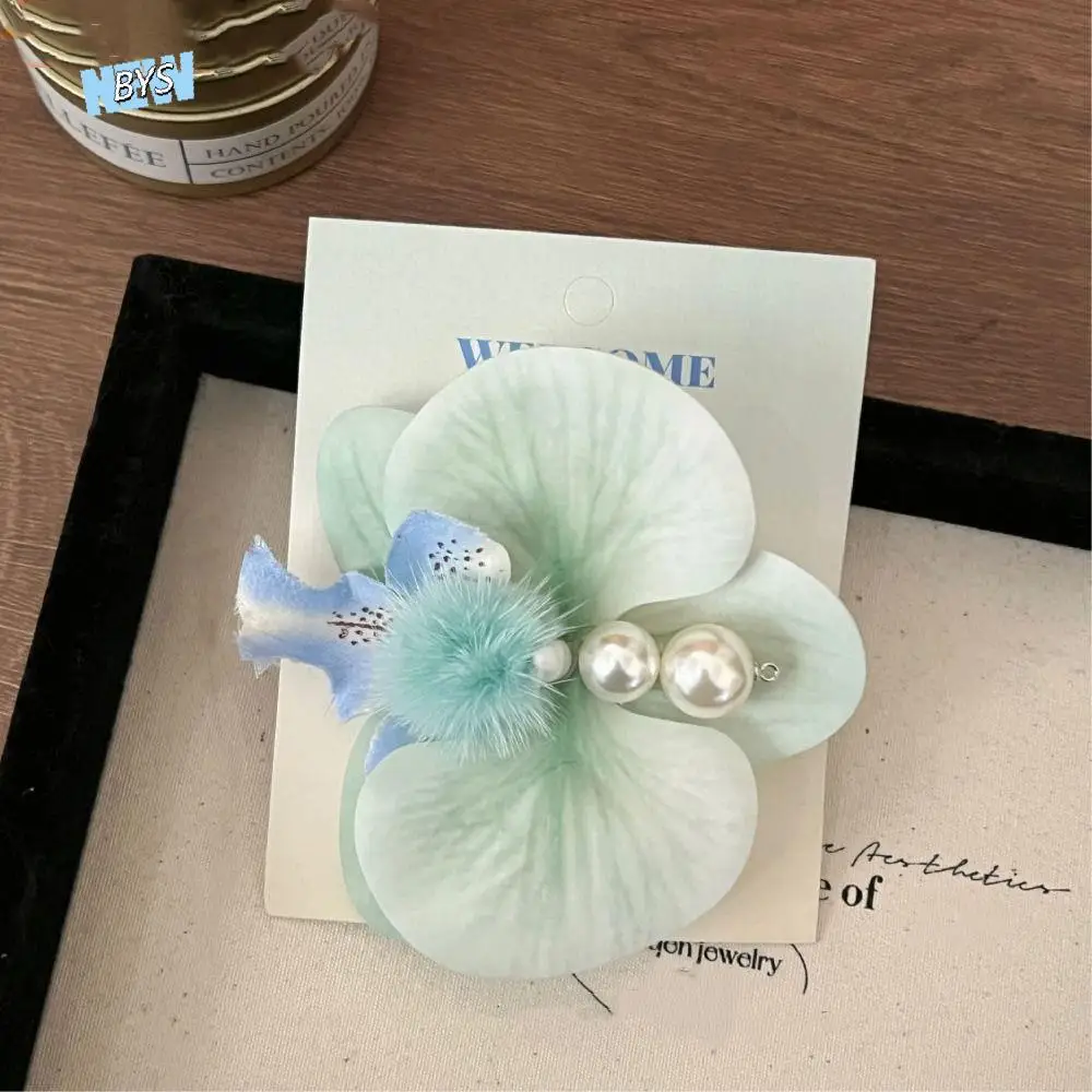 

Cute Pearl Orchid Flower Hairpin Butterfly Orchid Sweet Bohemia Barrettes Korean Style Hair Accessories Duckbill Clip Bridal