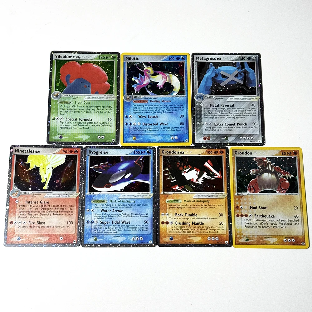 PKM Hidden Legends(HL) Foil DIY Proxy Game Card PTCG Kyogre/Metagross/Ninetales/Vileplume ex Groudon Milotic Collection toy gift - view 2