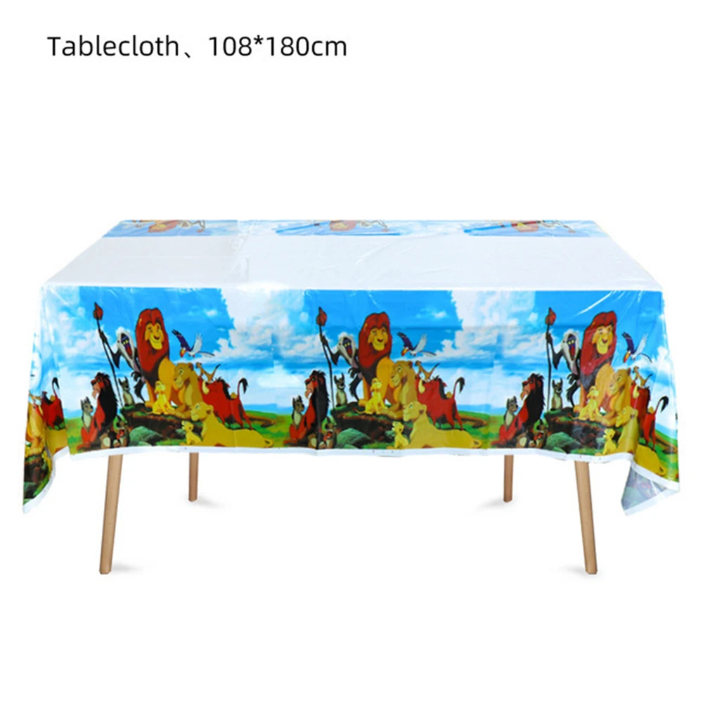 Simba Lion King Tablecloth Birthday Party Rectangle Table Decoration The Lion Table Cover for Kid Baby Shower Halloween Supplies view 3
