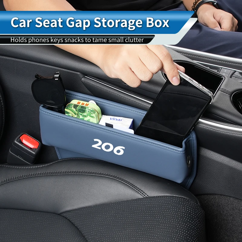

Car Trapezoidal Seat Gap Organizer PU Leather Storage Box Auto Accessories For Peugeot 207 208 107 106 205 4008 301 607 108 807